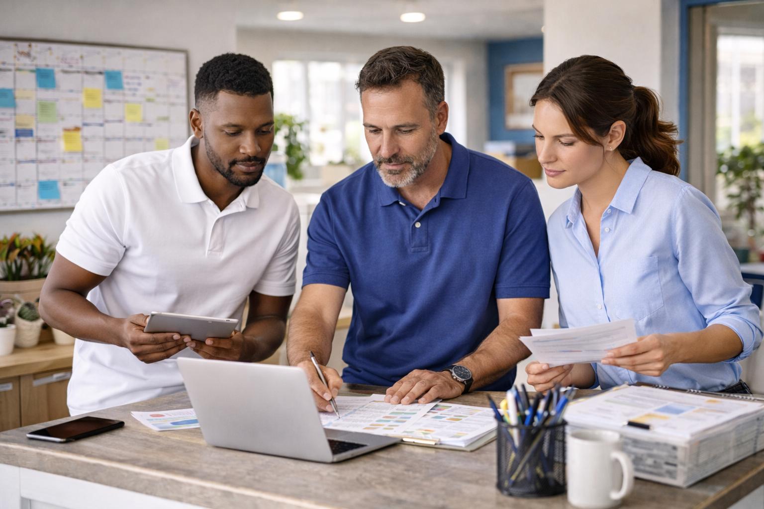 Small business owner focused on operations while KMR handles mail execution